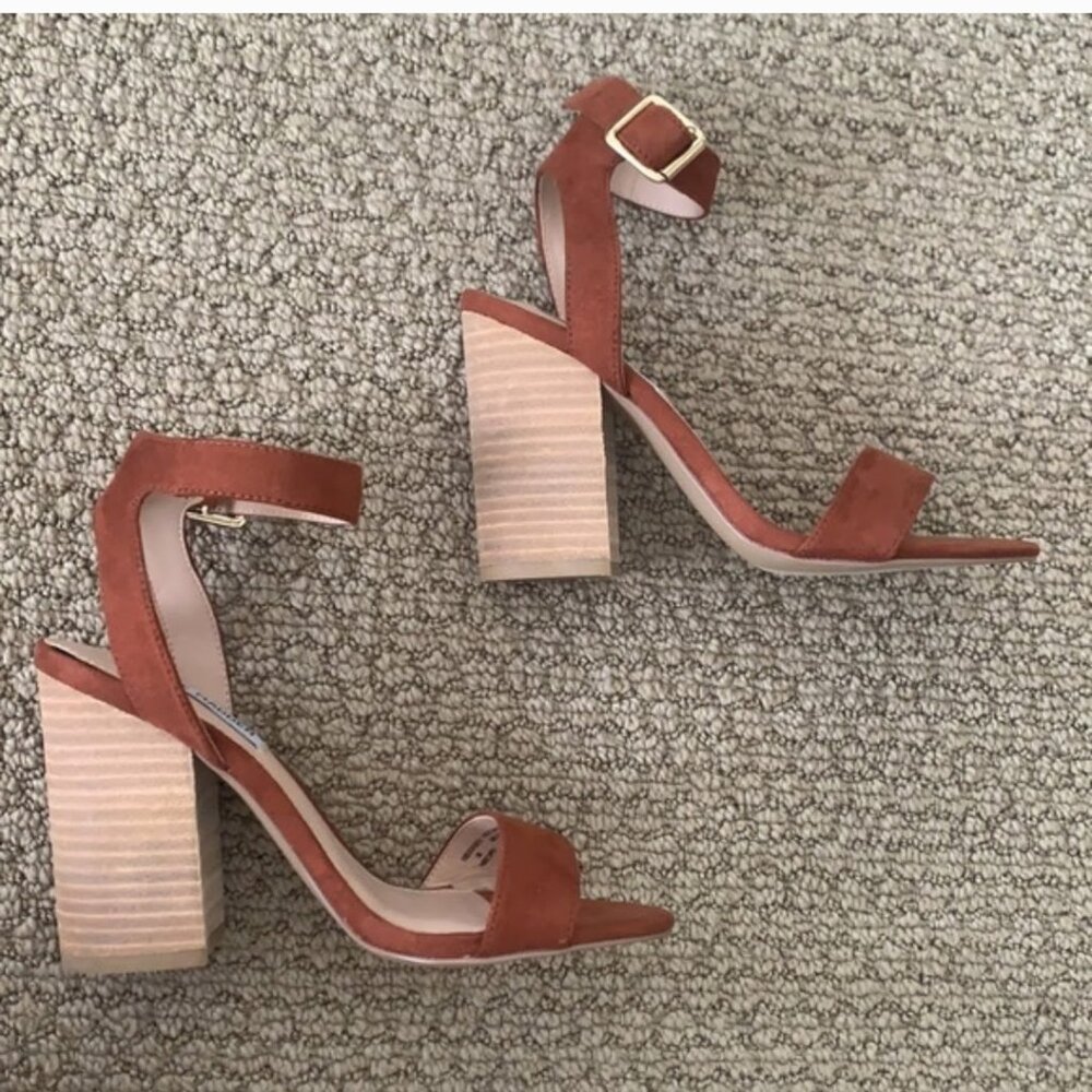 Steve Madden Block Heel Sandal Brown Size 6